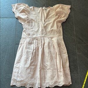 Loft Blush Pink Eyelet Babydoll Dress